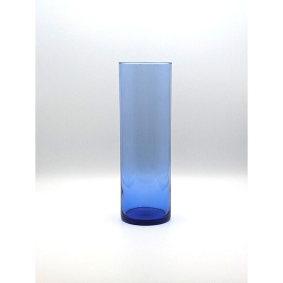 Cobalt Blue Glass Cylindrical Vase Large Floral Centerpiece 10.25" Tall - Picture 1 of 7